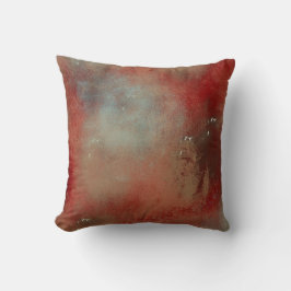 Abstracte blauwe goudrode hedendaagse kunst kussen