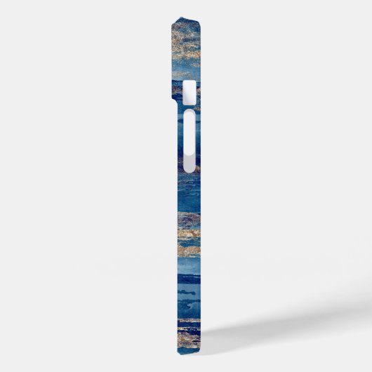 Abstracte blauwe goudverf Aangepaste Sjabloon Case-Mate iPhone Case (Achterkant / Links)