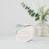 Abstracte blauwe goudvlek Hartelijk dank voor uw b Vierkante Visitekaartje (Staand voorkant)