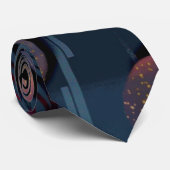 Abstracte blauwe grijze galactische geometrische c stropdas (Opgerold)