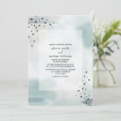 Abstracte blauwe grijze Waterverf Geïnspireerd huw Kaart (Staand voorkant)