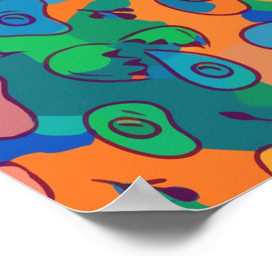 Abstracte blauwe groene basislijn herstellen poster (Hoek)