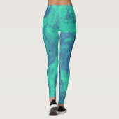 Abstracte blauwe groene diffusie leggings (Achterkant)