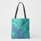 Abstracte blauwe groene diffusie tote bag (Voorkant)
