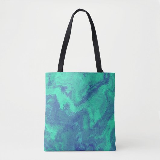 Abstracte blauwe groene diffusie tote bag (Voorkant)