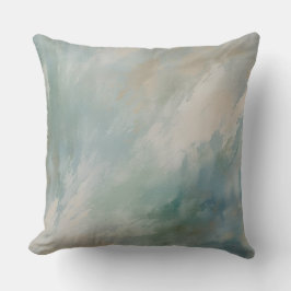 Abstracte blauwe groene gedempte print kussen