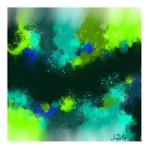 Abstracte blauwe groene hedendaagse moderne kunst