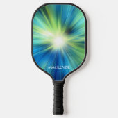 Abstracte blauwe groene kleur barst op maat pickleball paddle (Achterkant)