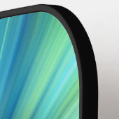 Abstracte blauwe groene kleur barst op maat pickleball paddle (Links Detail)