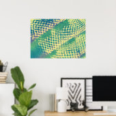 Abstracte blauwe groene paarse gele patroonposters poster (Thuiskantoor)