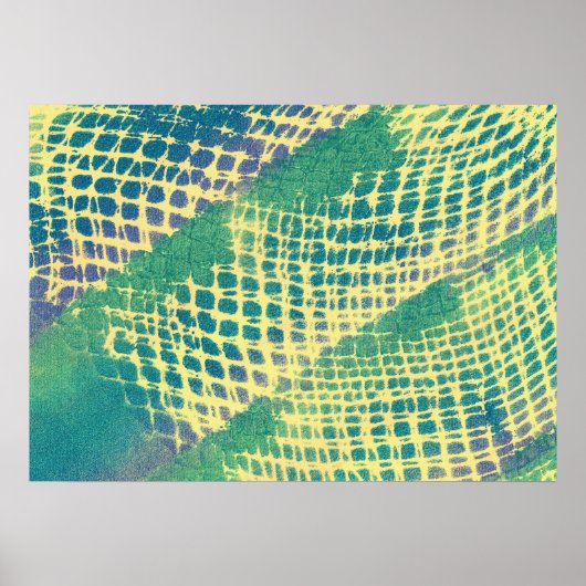 Abstracte blauwe groene paarse gele patroonposters poster (Voorkant)