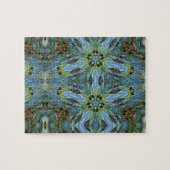 Abstracte blauwe groene puzzel (Horizontaal)