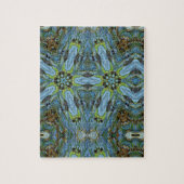 Abstracte blauwe groene puzzel (Verticaal)