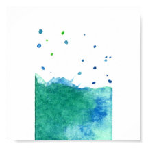 ABSTRACTE BLAUWE GROENE TURQUOÏE WATERVERF SPLATTE