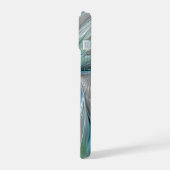 Abstracte Blauwe Groene Vlinder Fantasie Fractale  iPhone 15 Case (Linkerkant)