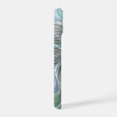Abstracte Blauwe Groene Vlinder Fantasie Fractale  iPhone 15 Case (Rechterkant)