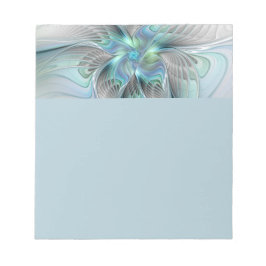 Abstracte blauwe groene vlinder fantasie fractale  notitieblok