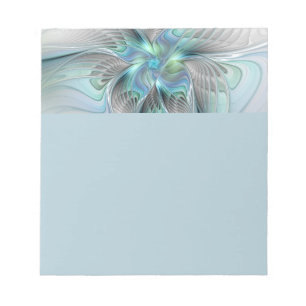 Abstracte blauwe groene vlinder fantasie fractale  notitieblok