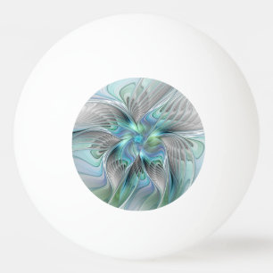 Abstracte blauwe groene vlinder fantasie fractale pingpongbal