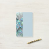 Abstracte blauwe groene vlinder fantasie fractale post-it® notes (Op bureau)