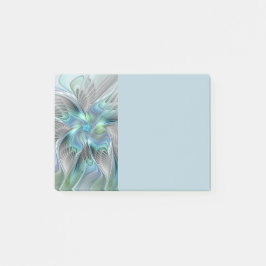 Abstracte blauwe groene vlinder fantasie fractale  post-it® notes