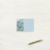 Abstracte blauwe groene vlinder fantasie fractale post-it® notes (Op bureau)