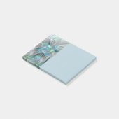 Abstracte blauwe groene vlinder fantasie fractale post-it® notes (Schuin)