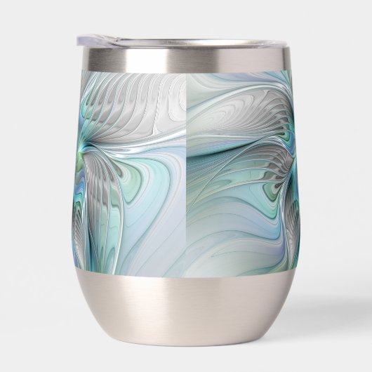 Abstracte blauwe groene vlinder Fantasy Fractal Ar (Rechts)