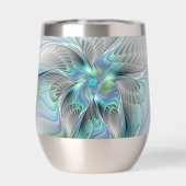 Abstracte blauwe groene vlinder Fantasy Fractal Ar (Achterkant)