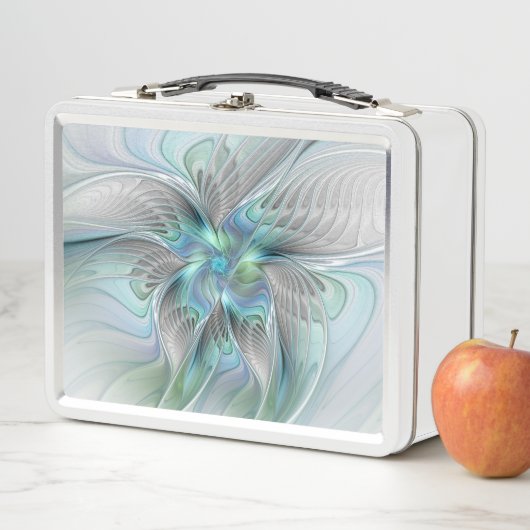 Abstracte blauwe groene vlinder Fantasy Fractal Ar (In situ)