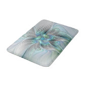 Abstracte blauwe groene vlinder Fantasy Fractal Ar Badmat (Gekanteld)