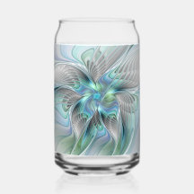 Abstracte blauwe groene vlinder Fantasy Fractal Ar