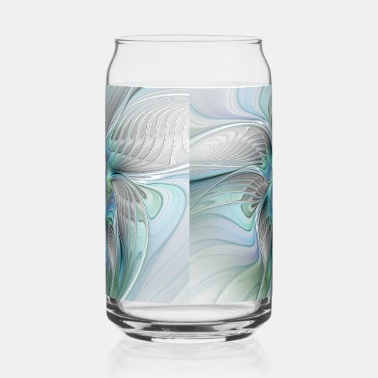 Abstracte blauwe groene vlinder Fantasy Fractal Ar Blikvorm Glas (Links)