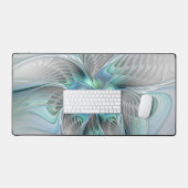 Abstracte blauwe groene vlinder Fantasy Fractal Ar Bureaumat (Keyboard & Muis)