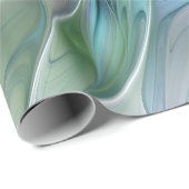 Abstracte blauwe groene vlinder Fantasy Fractal Ar Cadeaupapier (Rol Hoek)