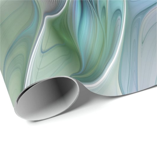 Abstracte blauwe groene vlinder Fantasy Fractal Ar Cadeaupapier (Rol Hoek)