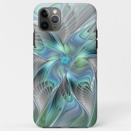 Abstracte blauwe groene vlinder Fantasy Fractal Ar Case-Mate iPhone Case