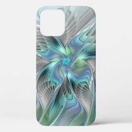 Abstracte blauwe groene vlinder Fantasy Fractal Ar Case-Mate iPhone Case