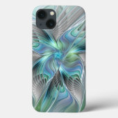 Abstracte blauwe groene vlinder Fantasy Fractal Ar Case-Mate iPhone Case (Achterkant)