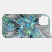 Abstracte blauwe groene vlinder Fantasy Fractal Ar Case-Mate iPhone Case (Achterkant (horizontaal))