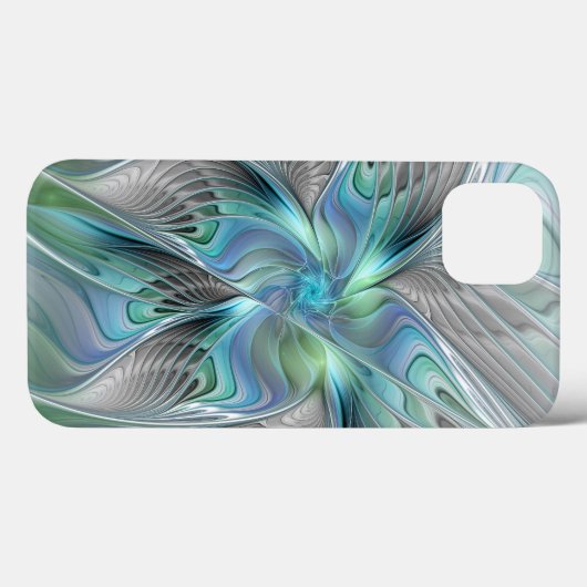 Abstracte blauwe groene vlinder Fantasy Fractal Ar Case-Mate iPhone Case (Achterkant (horizontaal))
