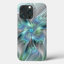 Abstracte blauwe groene vlinder Fantasy Fractal Ar Case-Mate iPhone Case
