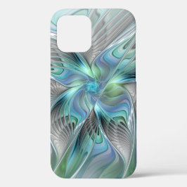 Abstracte blauwe groene vlinder Fantasy Fractal Ar Case-Mate iPhone Case