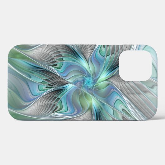 Abstracte blauwe groene vlinder Fantasy Fractal Ar Case-Mate iPhone Case (Achterkant (horizontaal))