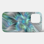 Abstracte blauwe groene vlinder Fantasy Fractal Ar Case-Mate iPhone Case (Achterkant (horizontaal))