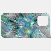 Abstracte blauwe groene vlinder Fantasy Fractal Ar Case-Mate iPhone Case (Achterkant (horizontaal))