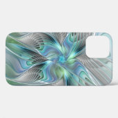 Abstracte blauwe groene vlinder Fantasy Fractal Ar Case-Mate iPhone Case (Achterkant (horizontaal))