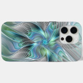 Abstracte blauwe groene vlinder Fantasy Fractal Ar Case-Mate iPhone Case (Achterkant (horizontaal))