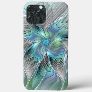 Abstracte blauwe groene vlinder Fantasy Fractal Ar Case-Mate iPhone Case