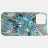 Abstracte blauwe groene vlinder Fantasy Fractal Ar Case-Mate iPhone Case (Achterkant (horizontaal))
